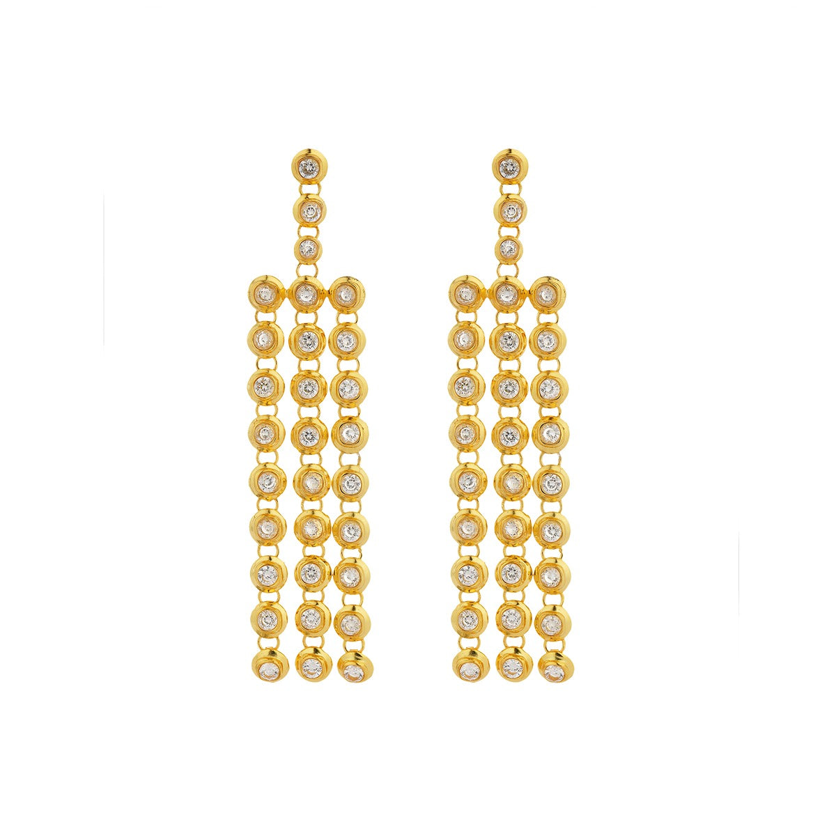 Buy Mahi Rose Gold Plated Three Line Ball Chain Dangler Earrings for Women  Online